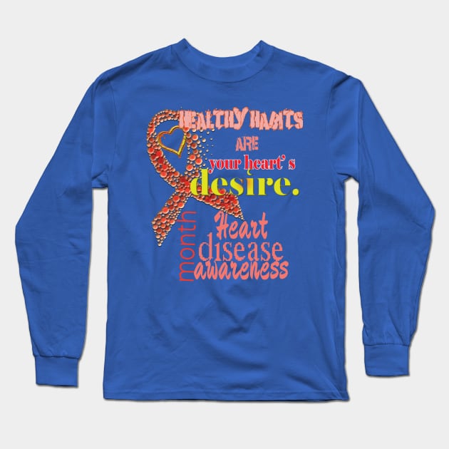 Heart disease awareness month Long Sleeve T-Shirt by TeeText